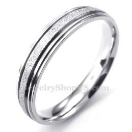 Bague En Titane Sablée En Forme De Cœur (Femme)