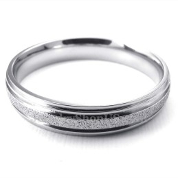 Bague En Titane Sablée En Forme De Cœur (Femme)