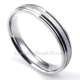 Bague En Titane Sablée En Forme De Cœur (Femme)