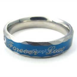 Bague De Couple Forever Love En Titane Bleu (Homme)