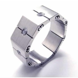 Bague En Titane Sertie De Diamants De 8 Mm