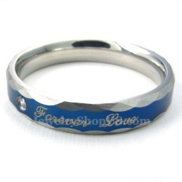 Bague De Couple Forever Love En Titane Bleu (Femme)