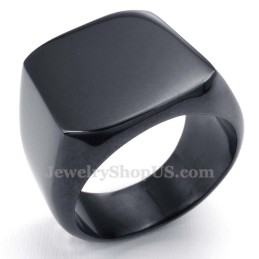 Bague Lisse En Titane Noir Pour Homme