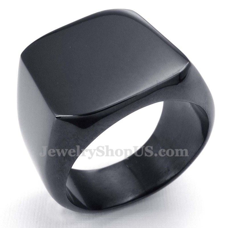 Bague Lisse En Titane Noir Pour Homme Bague Lisse En Titane Noir Pour Homme