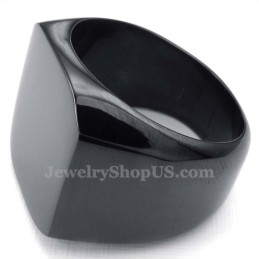 Bague Lisse En Titane Noir Pour Homme