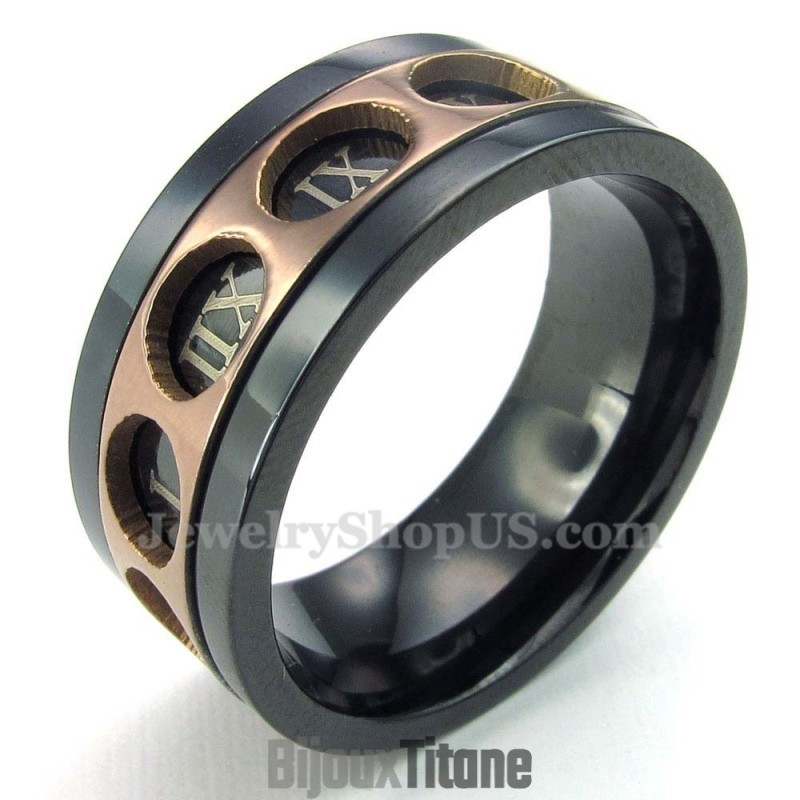 Bague Rotative En Titane Avec Chiffres Romains Bague Rotative En Titane Avec Chiffres Romains