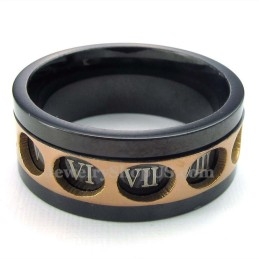 Bague Rotative En Titane Avec Chiffres Romains