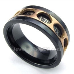 Bague Rotative En Titane Avec Chiffres Romains