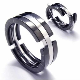 Bague Puzzle En Titane Noir De 8 Mm