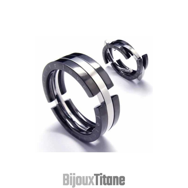 Bague Puzzle En Titane Noir De 8 Mm Bague Puzzle En Titane Noir De 8 Mm