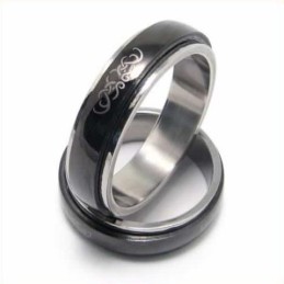 Bague En Titane Noir Pour Homme De 6 Mm