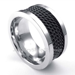 Bague En Titane Avec Fil Noir