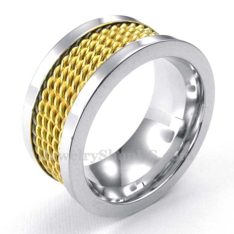 Bague En Titane Et Fil D'Or Bague En Titane Et Fil D'Or