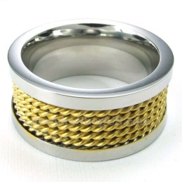 Bague En Titane Et Fil D'Or