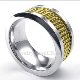Bague En Titane Et Fil D'Or