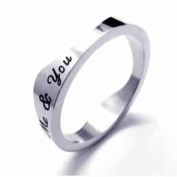 Bague En Titane You & Me Waves 5 Mm