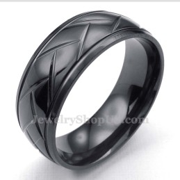 Bague En Titane Avec Fleur De Hack Noire