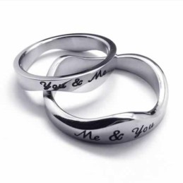 Bague En Titane You & Me Waves 5 Mm