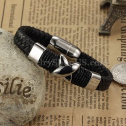 Bracelet En Cuir Et Titane Pour Homme, Tendance, C902