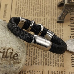Bracelet En Cuir Et Titane Pour Homme, Tendance, C902