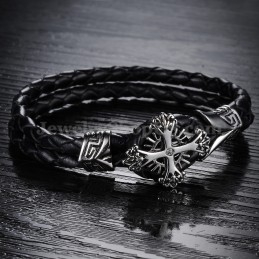 Bracelet En Cuir Titane Tricoté Personnalisé Pour Homme C869