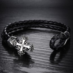 Bracelet En Cuir Titane Tricoté Personnalisé Pour Homme C869