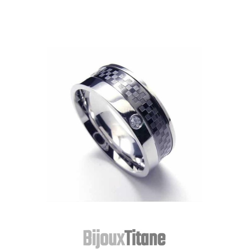 Bague En Titane Sertie De Diamants De 8 Mm Bague En Titane Sertie De Diamants De 8 Mm