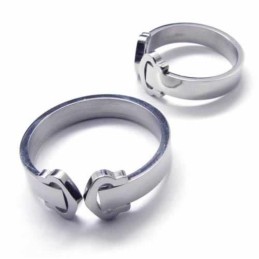 Bague En Titane 8 Mm Avec Cœur Lié À Un Cœur