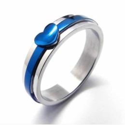 Bague En Titane Bleu De 5 Mm