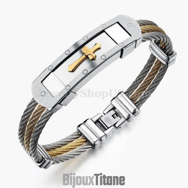 Bracelet Croix Classique En Titane Pour Homme C782 Bracelet Croix Classique En Titane Pour Homme C782