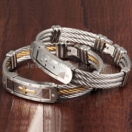 Bracelet Croix Classique En Titane Pour Homme C782