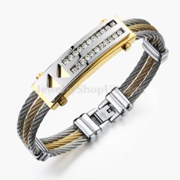 Bracelet Homme En Titane Et Zircone C783