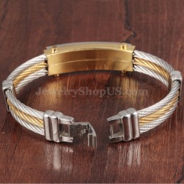 Bracelet Homme En Titane Et Zircone C783