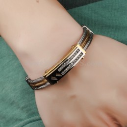 Bracelet Homme En Titane Et Zircone C783