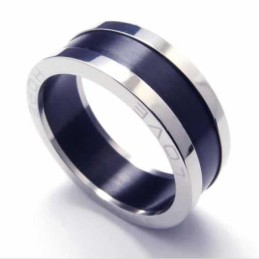 Bague Love En Titane Noir De 8 Mm