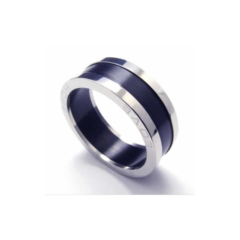 Bague Love En Titane Noir De 8 Mm Bague Love En Titane Noir De 8 Mm