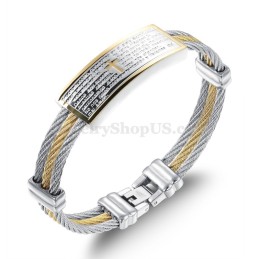 Bracelet Croix En Titane Pour Homme, Or Et Argent, C759