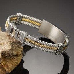 Bracelet Croix En Titane Pour Homme, Or Et Argent, C759