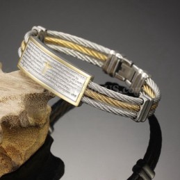 Bracelet Croix En Titane Pour Homme, Or Et Argent, C759