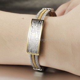 Bracelet Croix En Titane Pour Homme, Or Et Argent, C759