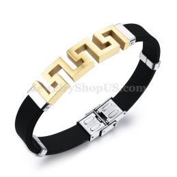 Bracelet Homme En Titane Doré Creux C996