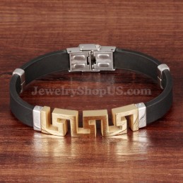 Bracelet Homme En Titane Doré Creux C996