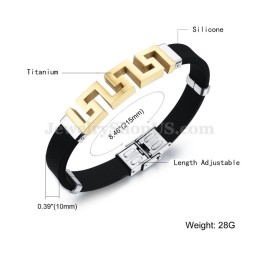 Bracelet Homme En Titane Doré Creux C996