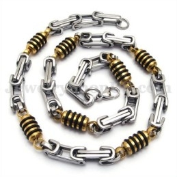 Collier Chaîne En Titane Pour Homme En Argent Et Or