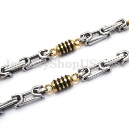 Collier Chaîne En Titane Pour Homme En Argent Et Or