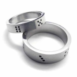 Bague En Titane Dice Pour Homme De 6 Mm