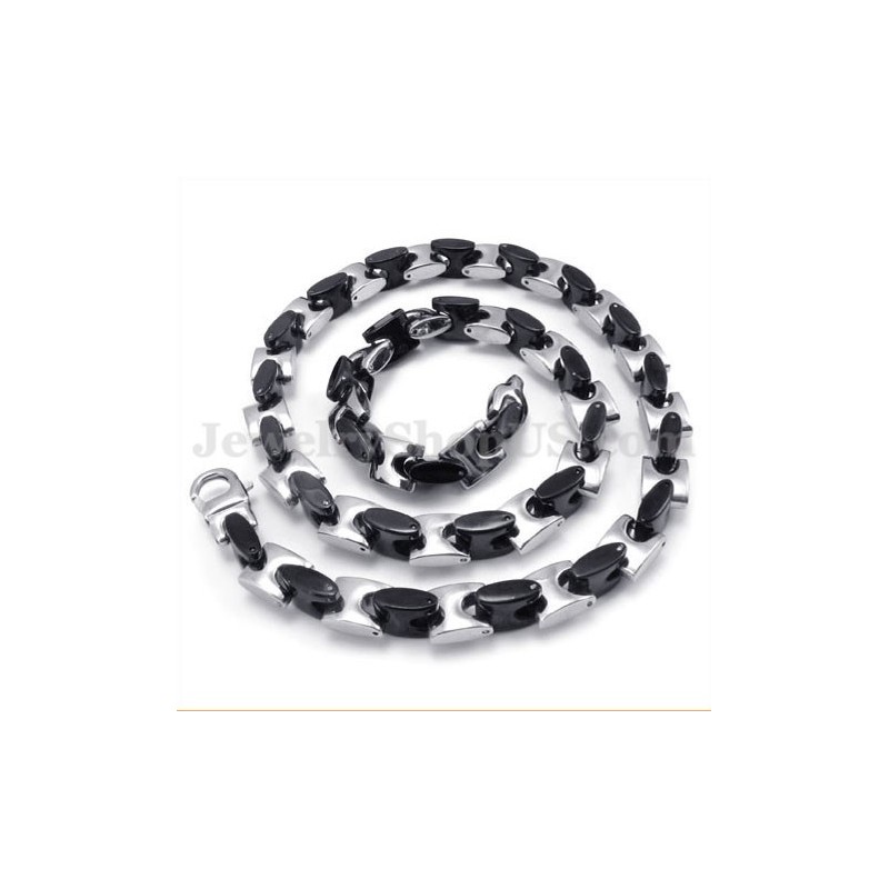 Superbe Collier Chaîne En Titane Noir Pour Homme Superbe Collier Chaîne En Titane Noir Pour Homme