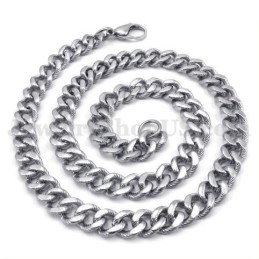 Collier Et Chaîne Sexy En Titane Argenté Pour Homme