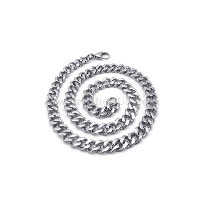 Collier Et Chaîne Sexy En Titane Argenté Pour Homme Collier Et Chaîne Sexy En Titane Argenté Pour Homme