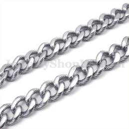 Collier Et Chaîne Sexy En Titane Argenté Pour Homme